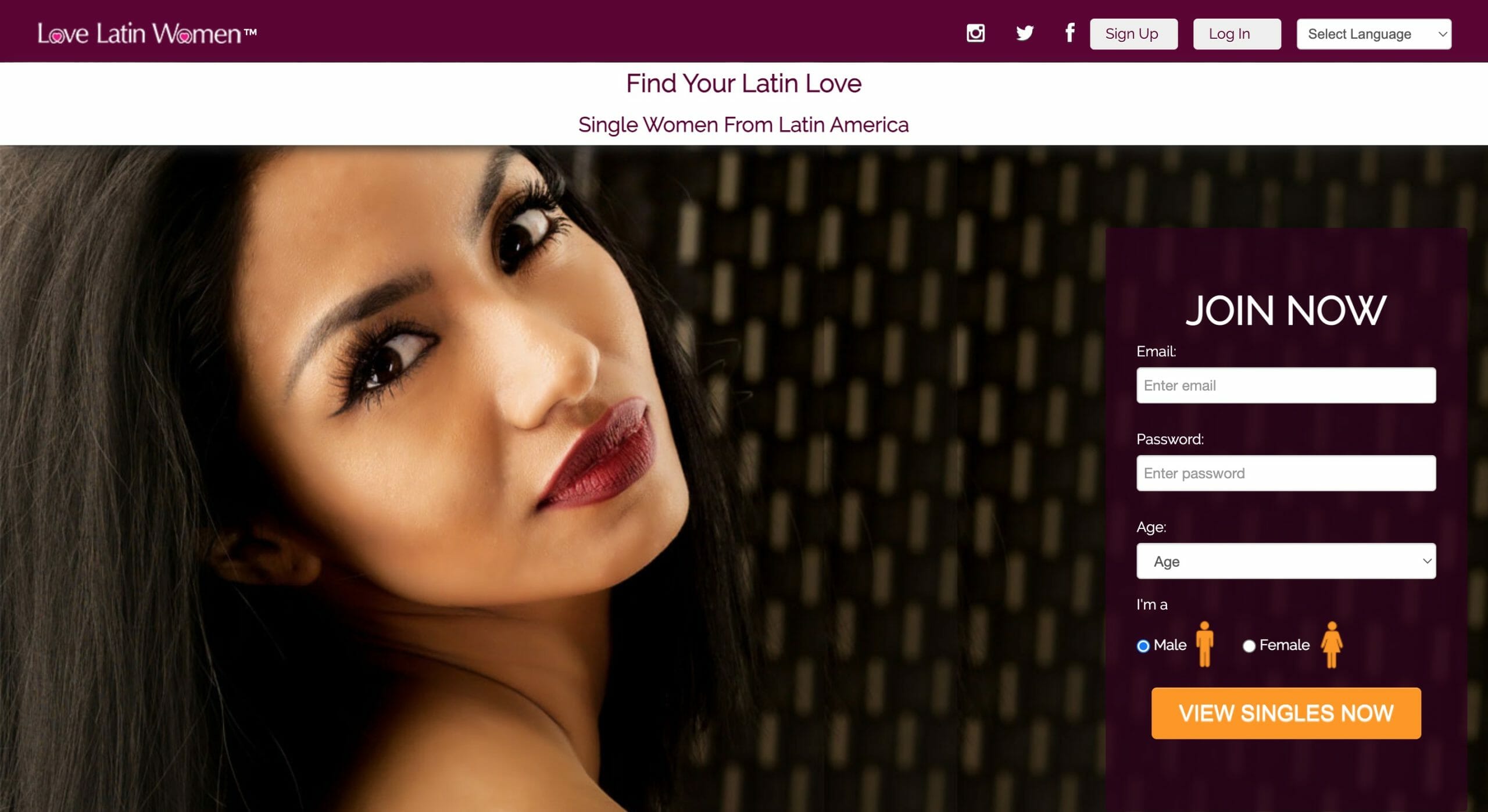 LatinWomanLove main page