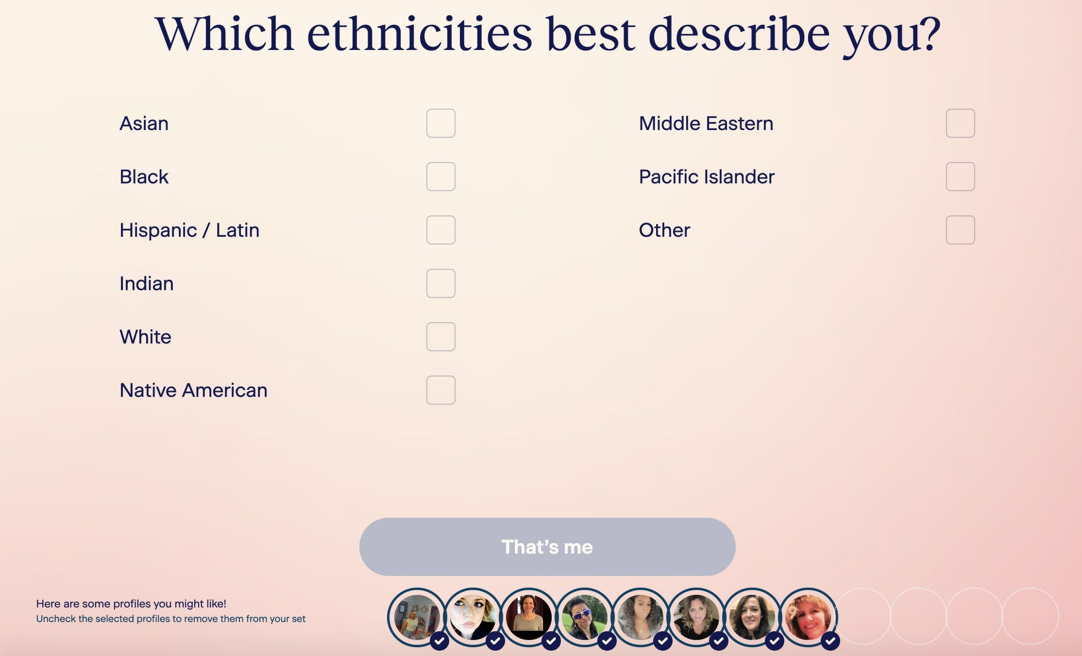 Match.com question in create account