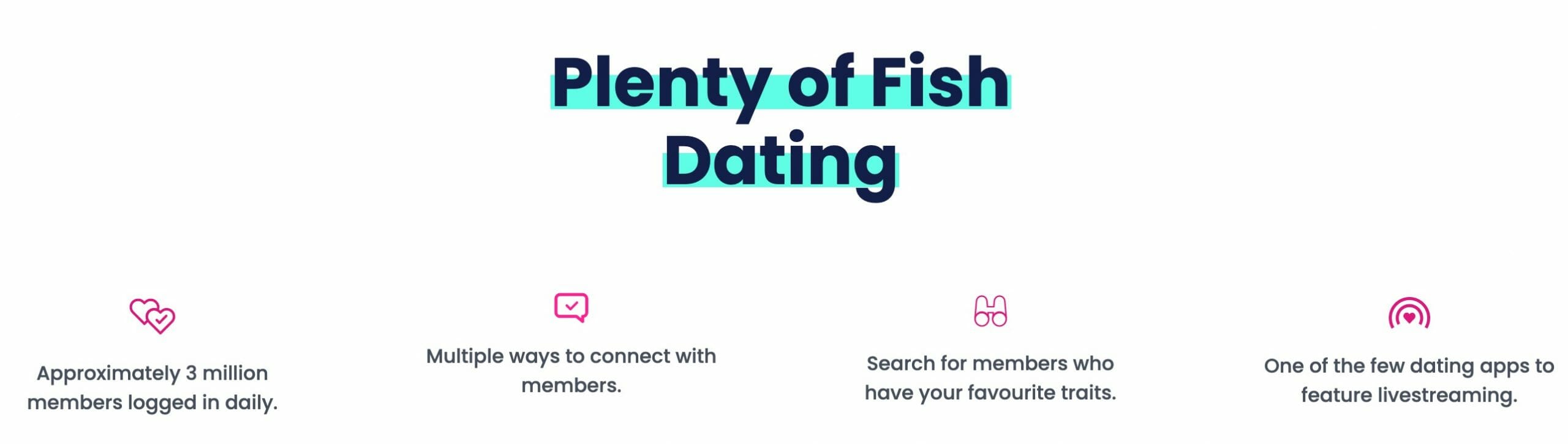 Plenty of Fish features