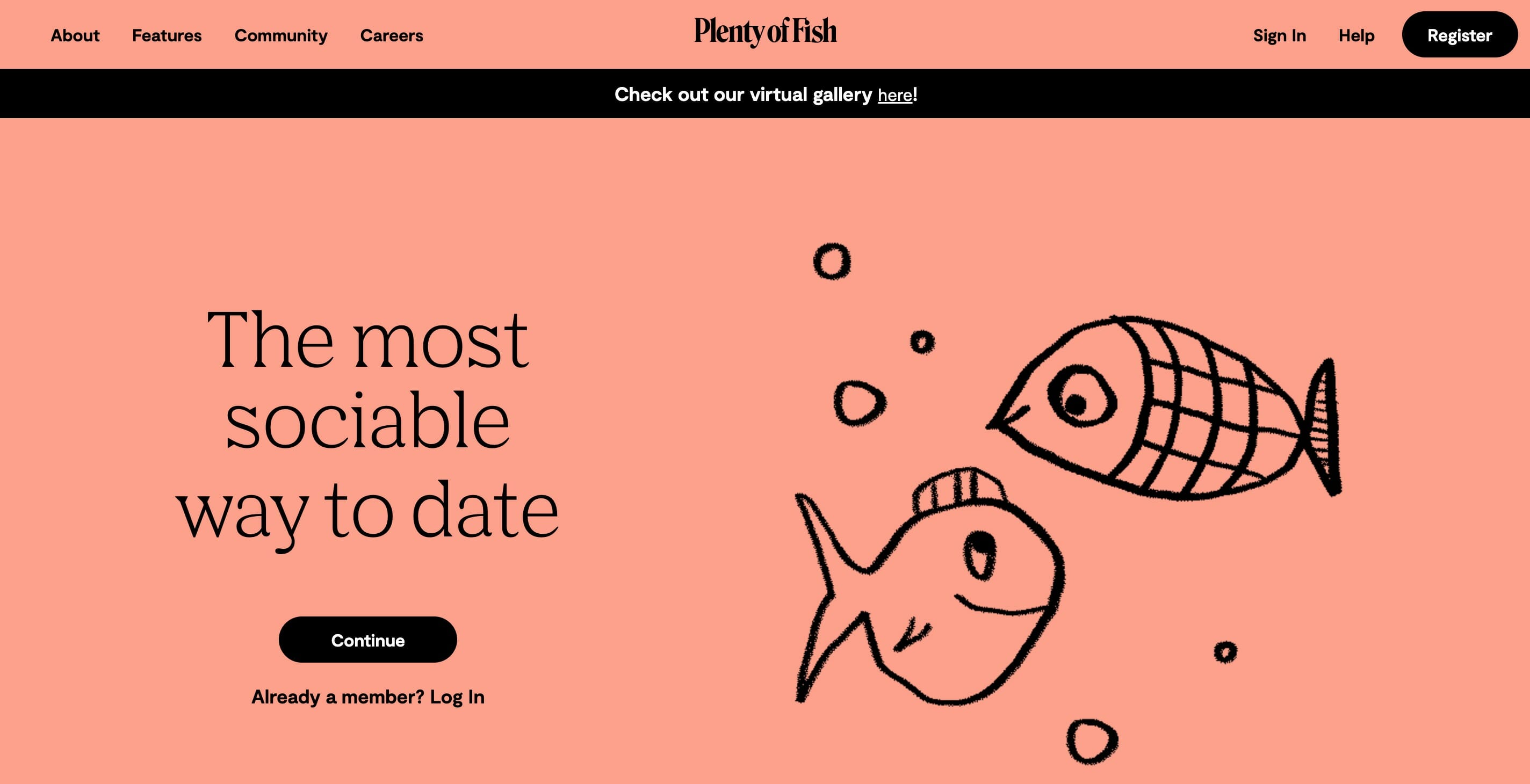Plenty Of Fish main page